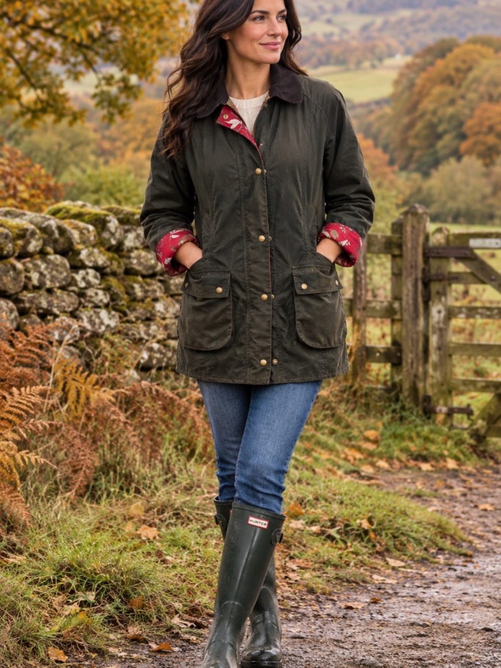 Barbour Acorn Waxed Jacket with Liberty lining Size 12